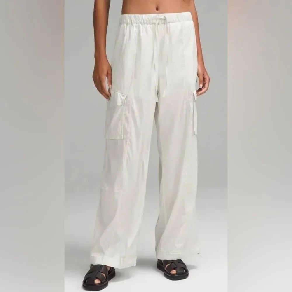 Dip Light Tan Wide Cargo Pants Pull on Style Tencel Small